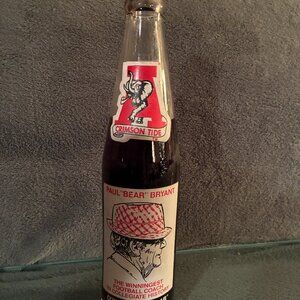 1979 Unopened Paul "Bear" Bryant, Alabama Crimson Tide 315 Wins Coke Bottle